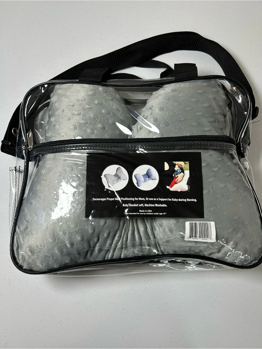 NWT Zzz Pal Baby Feeding Support Pillow Soft Gray Dot Neck Pillow